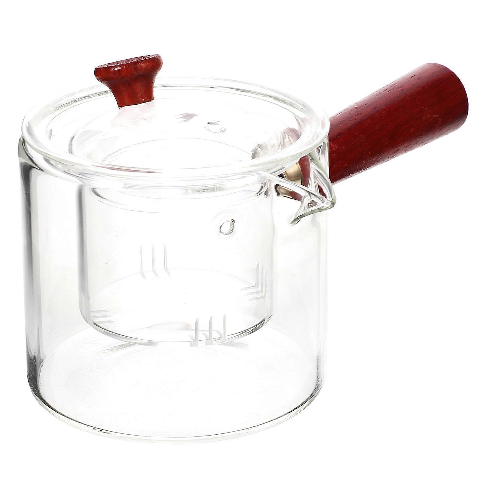 2Pcs Rectangular Glass Tea Pot Transparent Infuser Suitable For Tea Lovers Home Use Separation