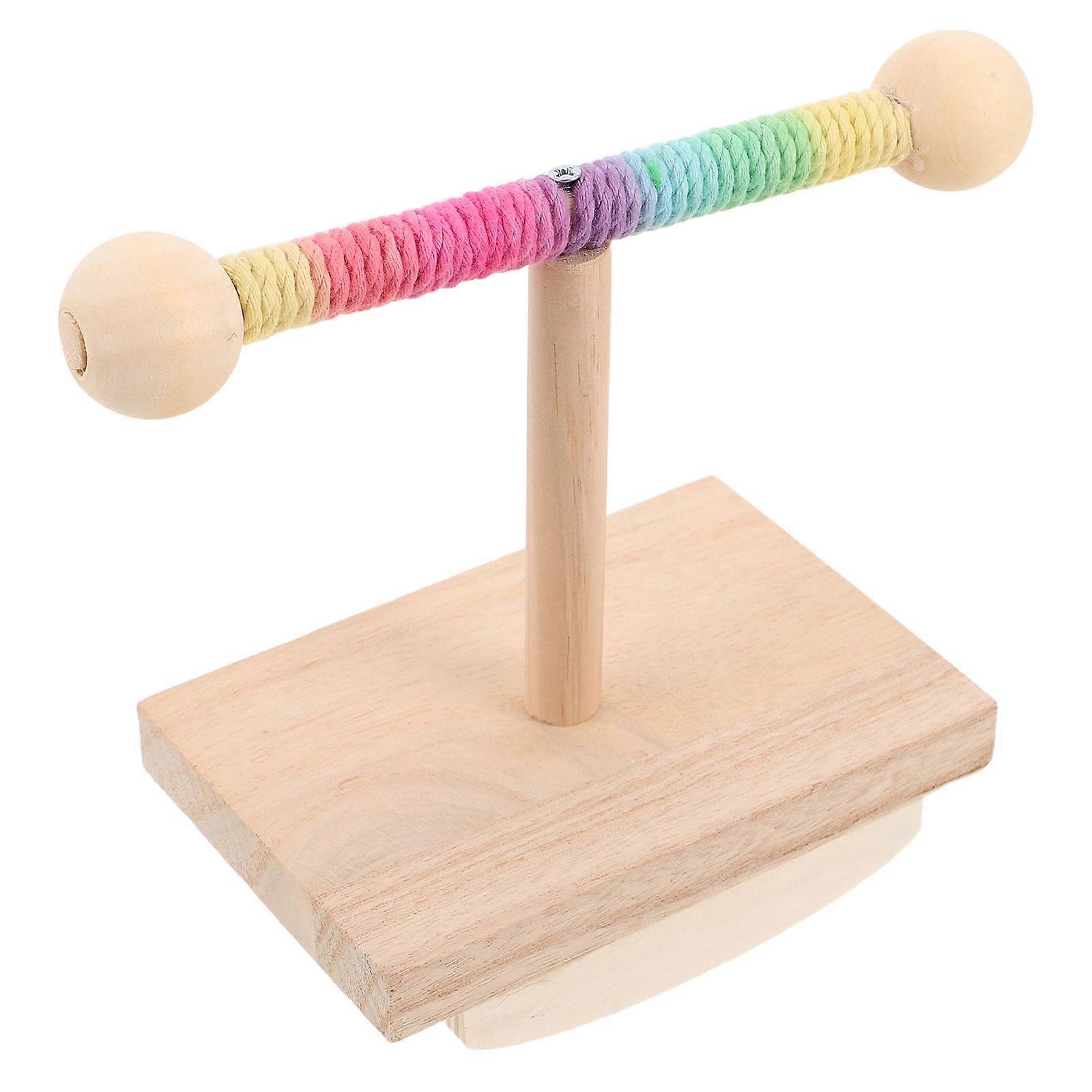 Bird Perch Stand Toy Wood Parrot Swing with 3Pcs for Interactive Training and Play