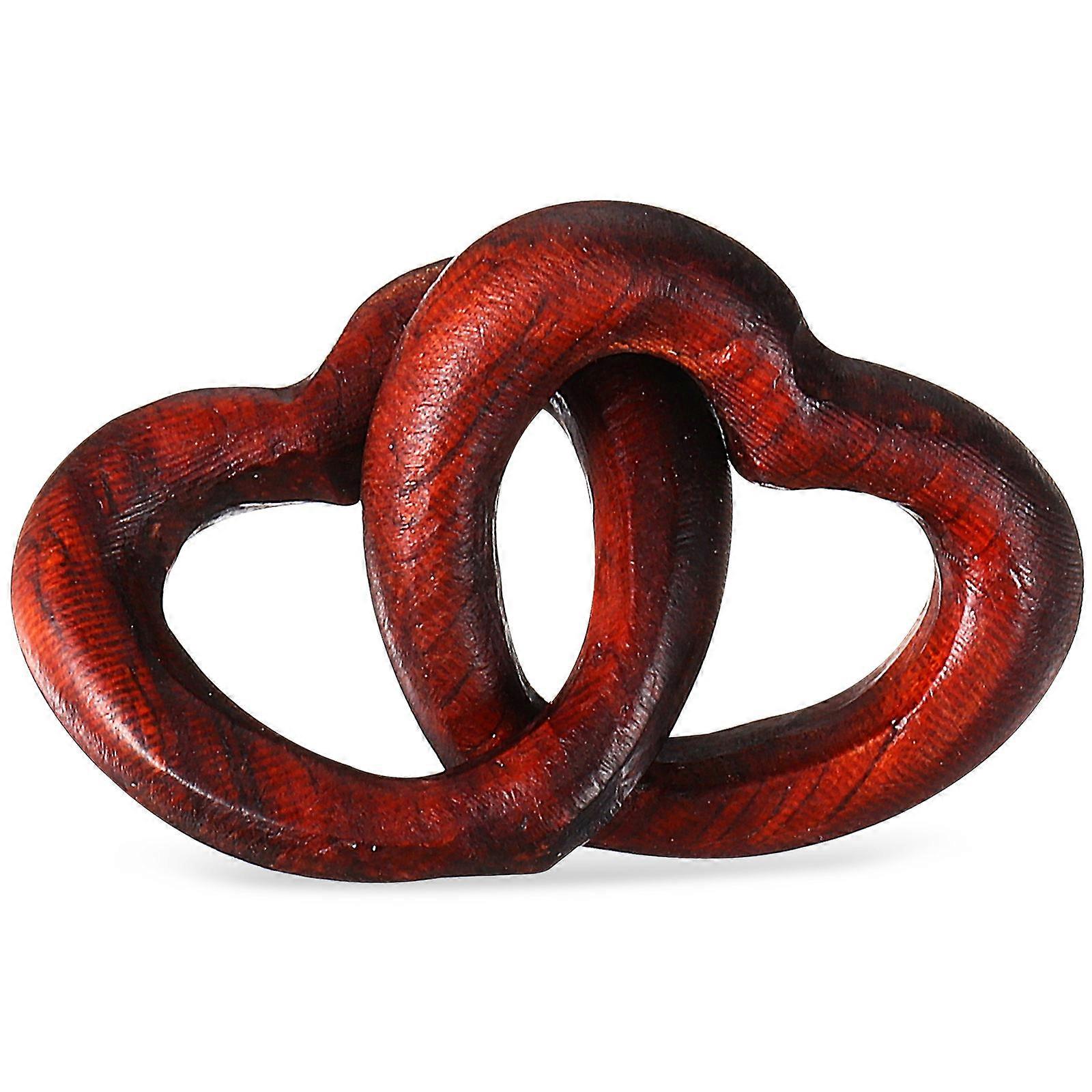 Natural Wood Heart Decoration 4Pcs Heart-Lock Style Suitable For DIY Projects And Symbolizing Love And Friendship