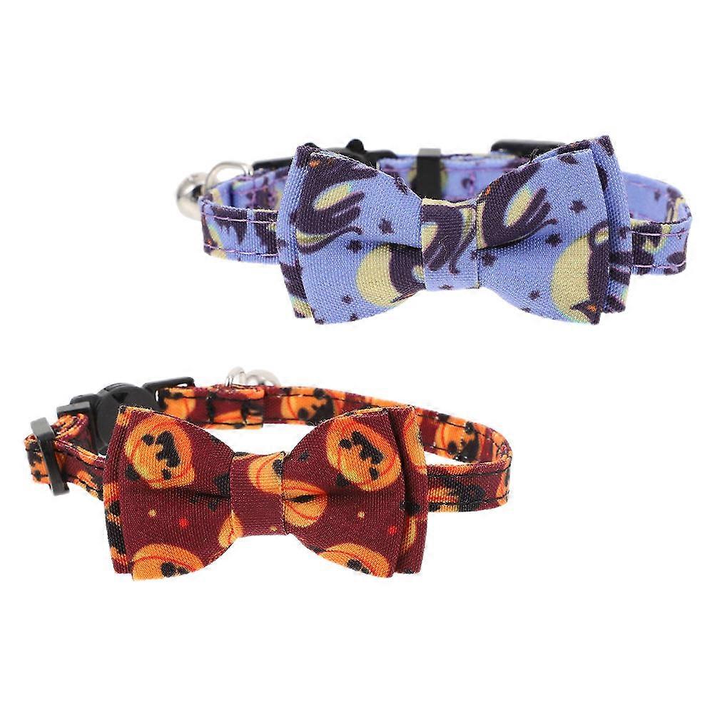 Halloween Cat Collar Adjustable for 6Pcs Party Pet Neck Decors in Assorted Color