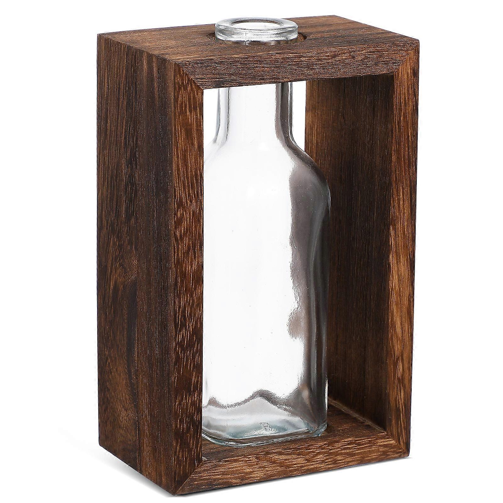 Wooden Plants Propagation Station for Hydroponic Growing 2Sets with Rustic Design