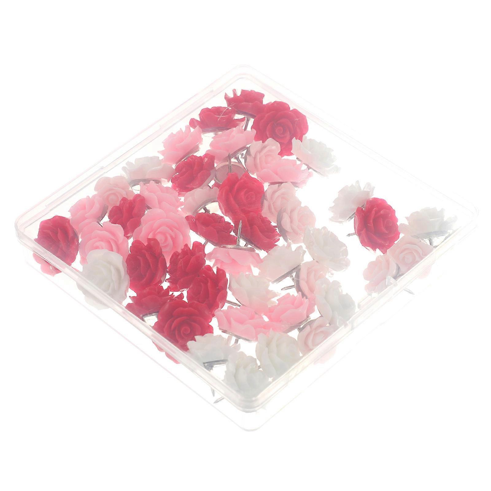 Flower Thumbtack Creative Push Pin for Decor 120Pcs Red Colorful Set