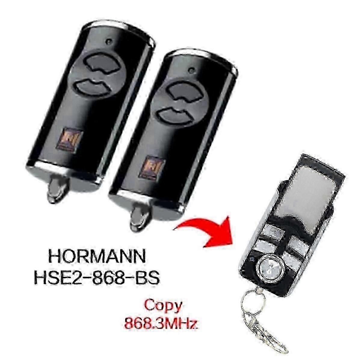 HORMANN 868MHz BS HSE2-868-BS Wireless Garage Door Remote Control Set of 2 with Key Fob