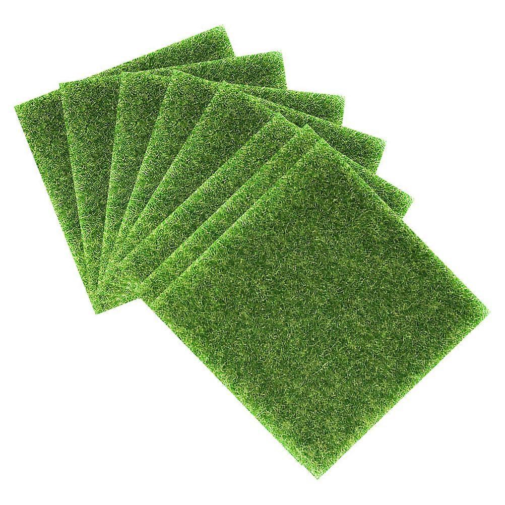 Moss Sheet Artificial Turf Grass for Decoration 40Pcs Green PVC Material