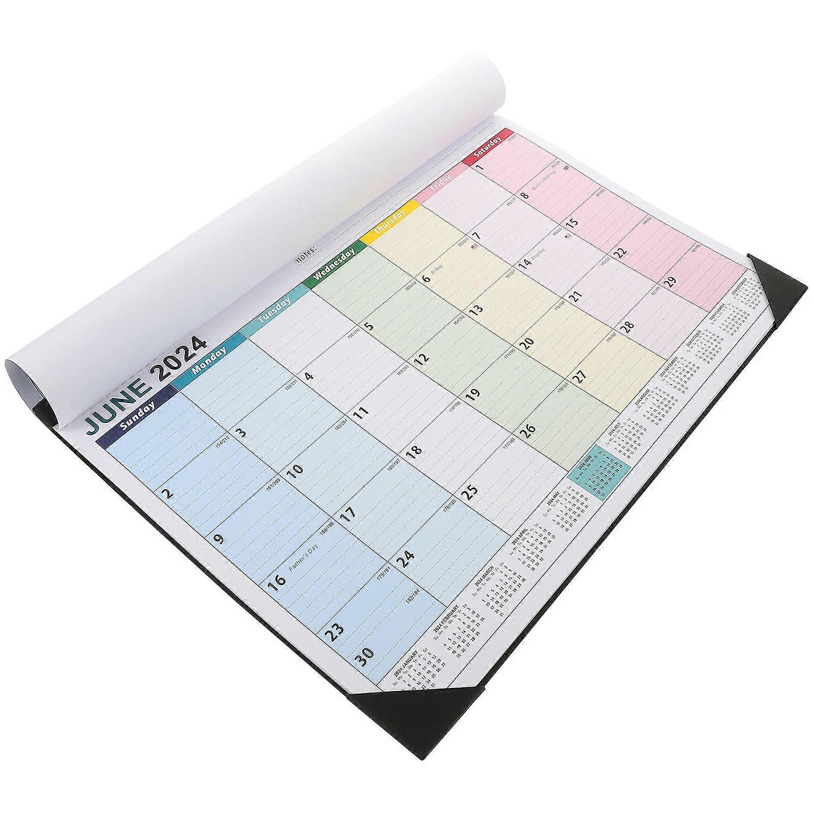 3Pcs Multi Color English Calendar Wall Calendar For Office Use Daily Time Management 43X30.5CM
