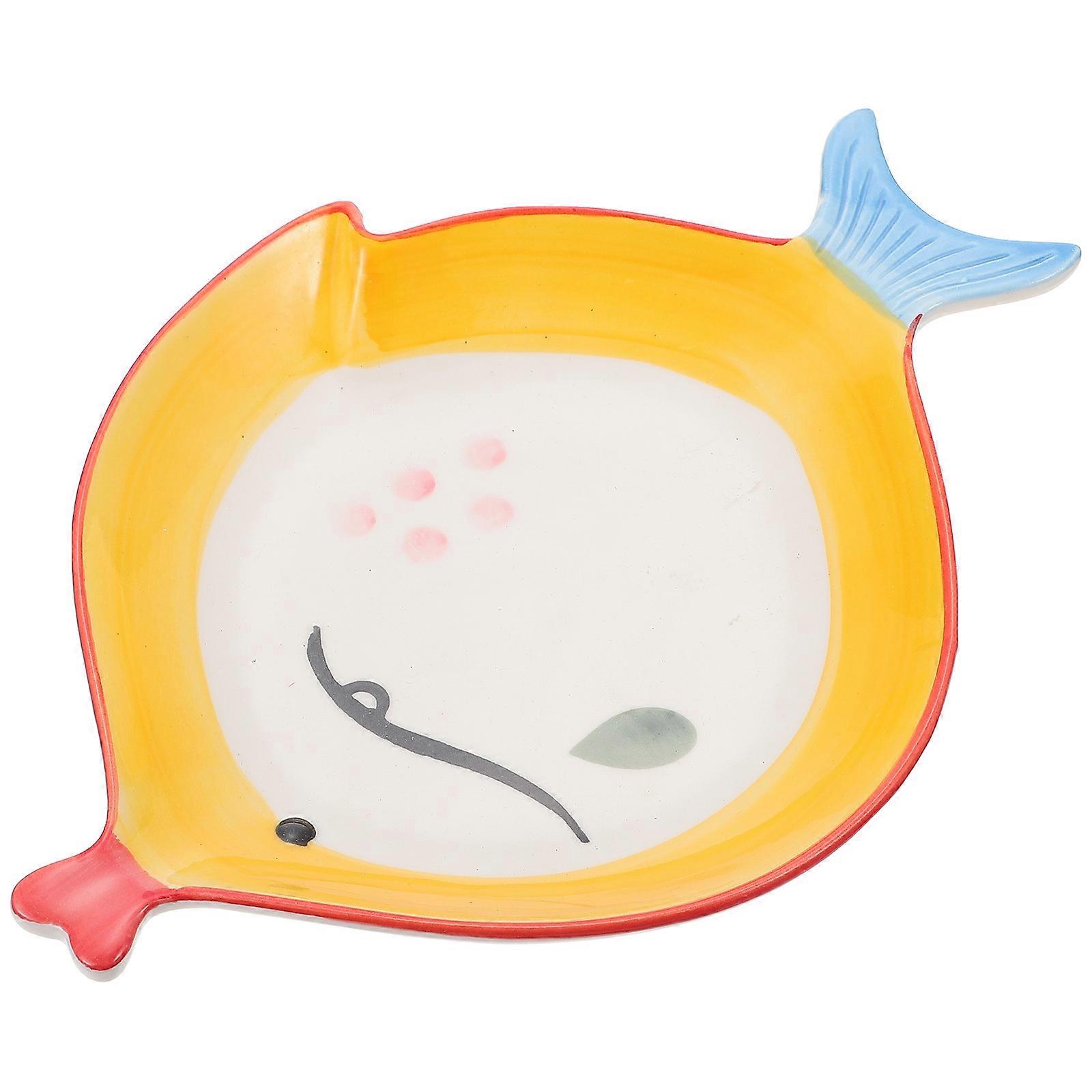 Bread Holder Creative Ceramic Plate for Food Storage 4Pcs Fruit Tray