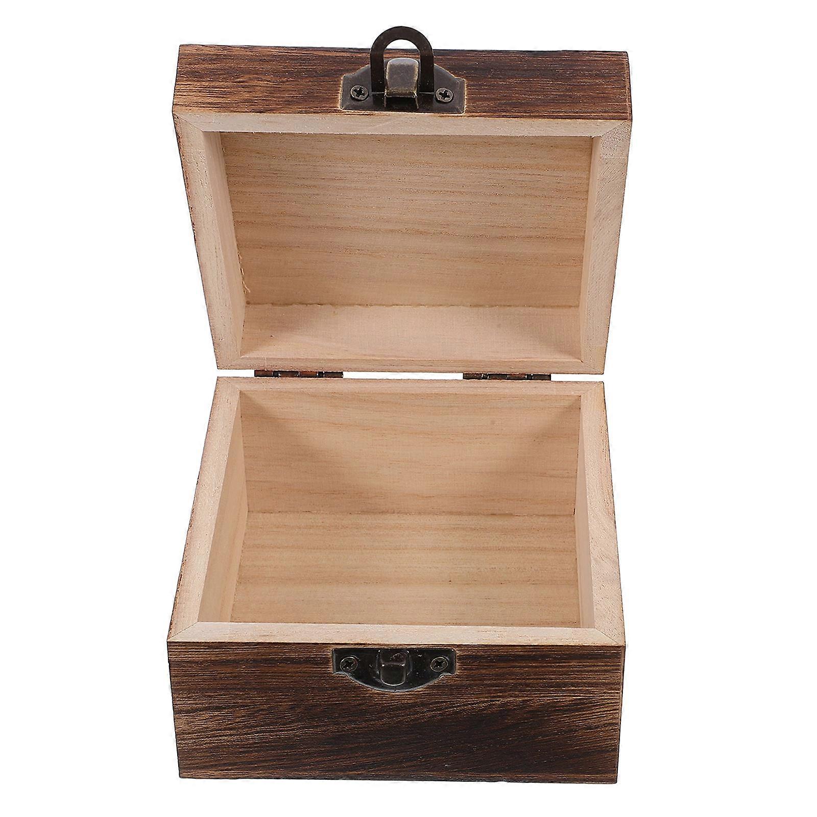 Rustic Wooden Storage Box Small Trinket Box For Home Use And Gifting In Coffee Made Of Wood 1Set