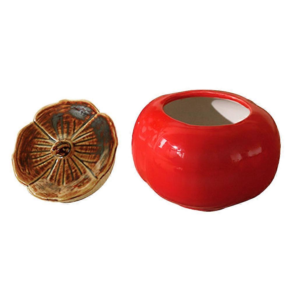 Persimmon Candy Storage Jar Ceramic Container for Wedding Gift 2Pcs