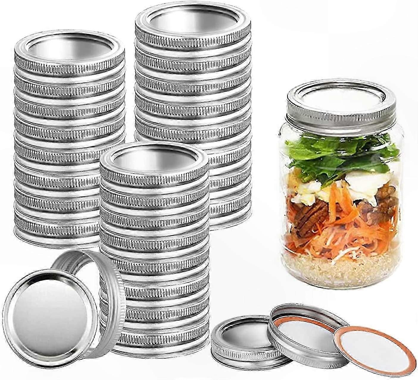 24-Pack Regular Mouth Jar Lids with Rings for Leak-Proof Canning and Storage Solutions