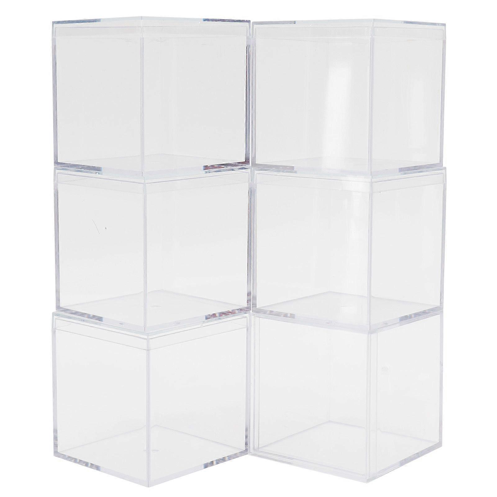 6 Set Plastic Clear Box with Separate Lid Candies Storage Containers Party Gifts Favor