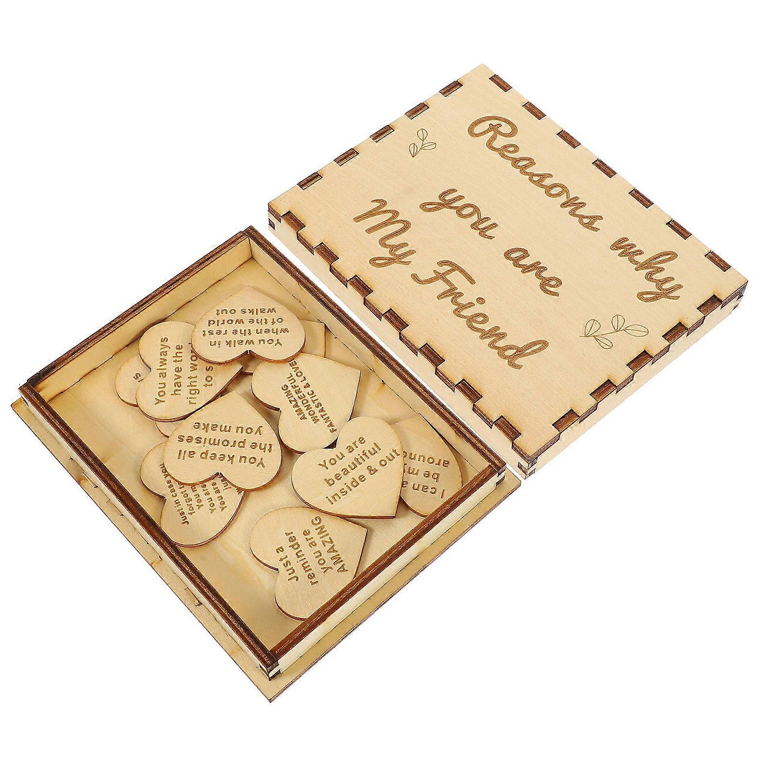 Wooden Friendship Gift Box Keepsake Box for Storage Use 2Sets