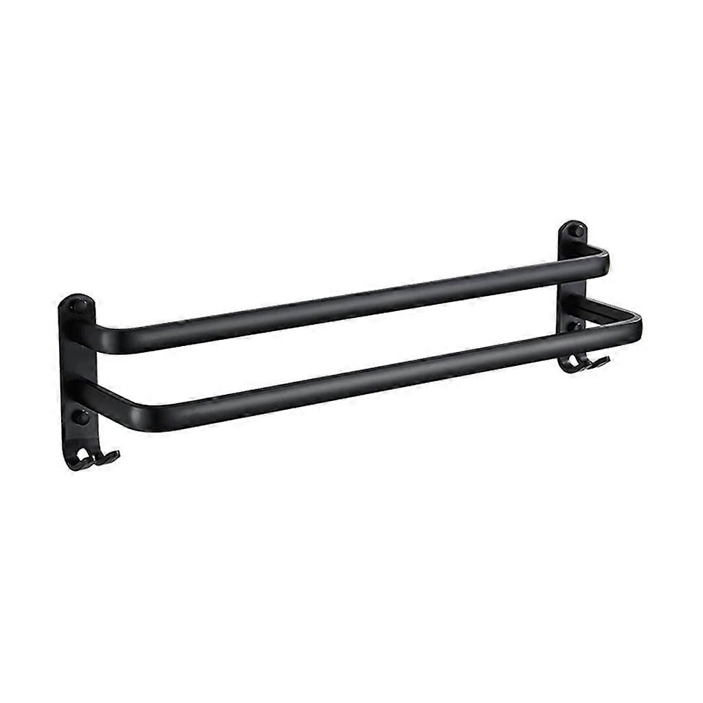 Towel Rail Wall Mounted Space Aluminum Towel Rack Double Layer 80 Cm Towel Bar For Bathroom And Kitchen