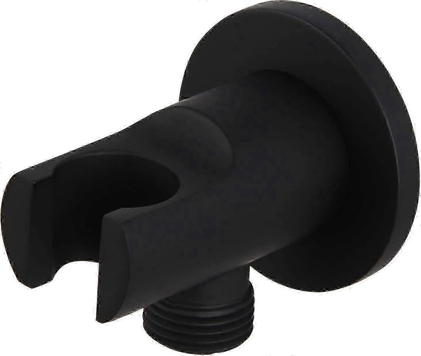 2025 Solid brass wall bracket for hand shower with angled water supply socket, matte black finish