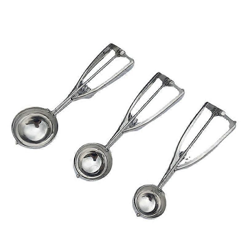Ice Cream Scoop,3 Piece Cookie Scoop Set,Stainless Steel Ice Cream Scoop with Trigger Release,Large/Medium/Small Cookie Scoop for Baking,Cookie Scoop
