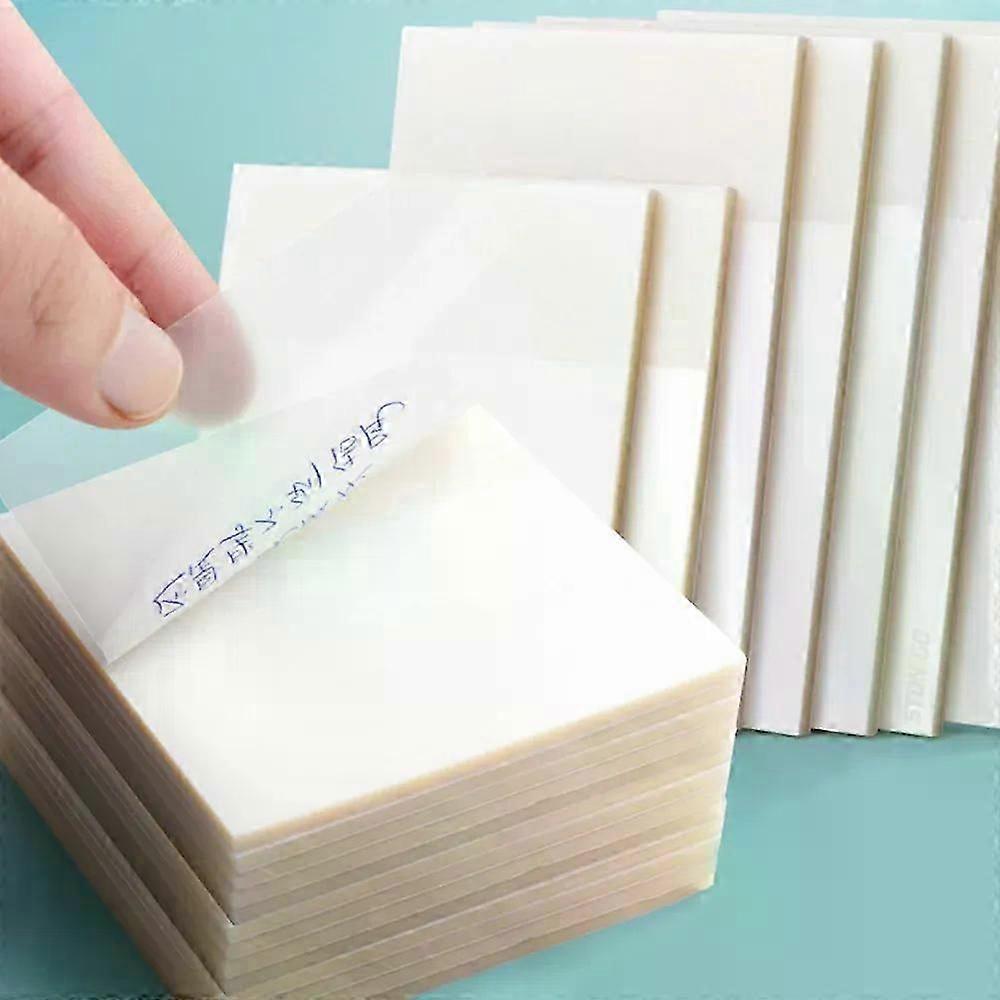 50 Sheets/pad Transparent Sticky Notes Pad Waterproof Self-Adhesive Clear Memo Message Reminder Home Office School Supplies