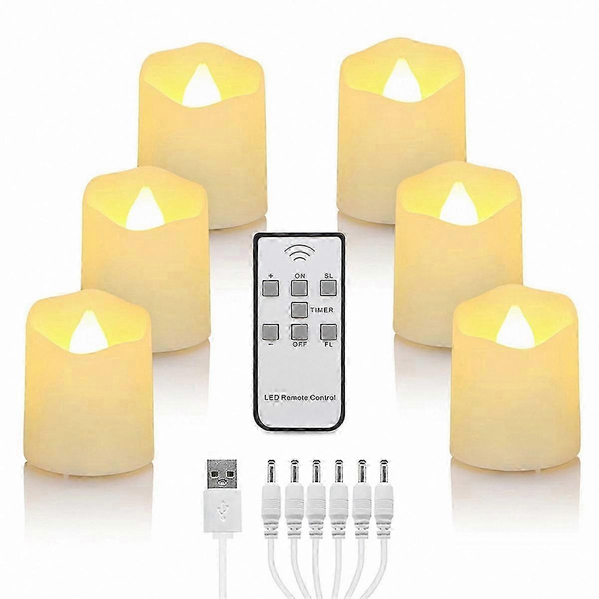 Rechargeable LED Tea Lights with Timer and Remote for Wedding, Home, Garden Decor