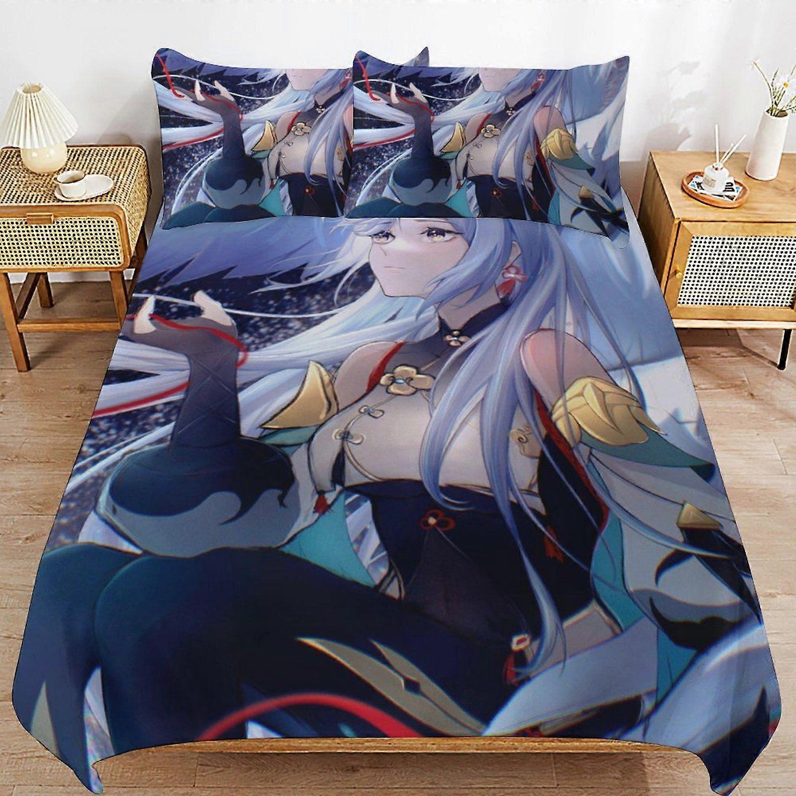 A210 GENSHIN IMPACT Modern Handling Practical Sleep Set Durable Threaded Design Zipper Duvet Cover Sets Essential N210