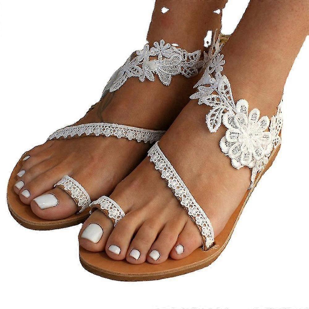 Ladies' Bohemian-Style Toe Ring Slip-On Casual Summer Flat Sandals