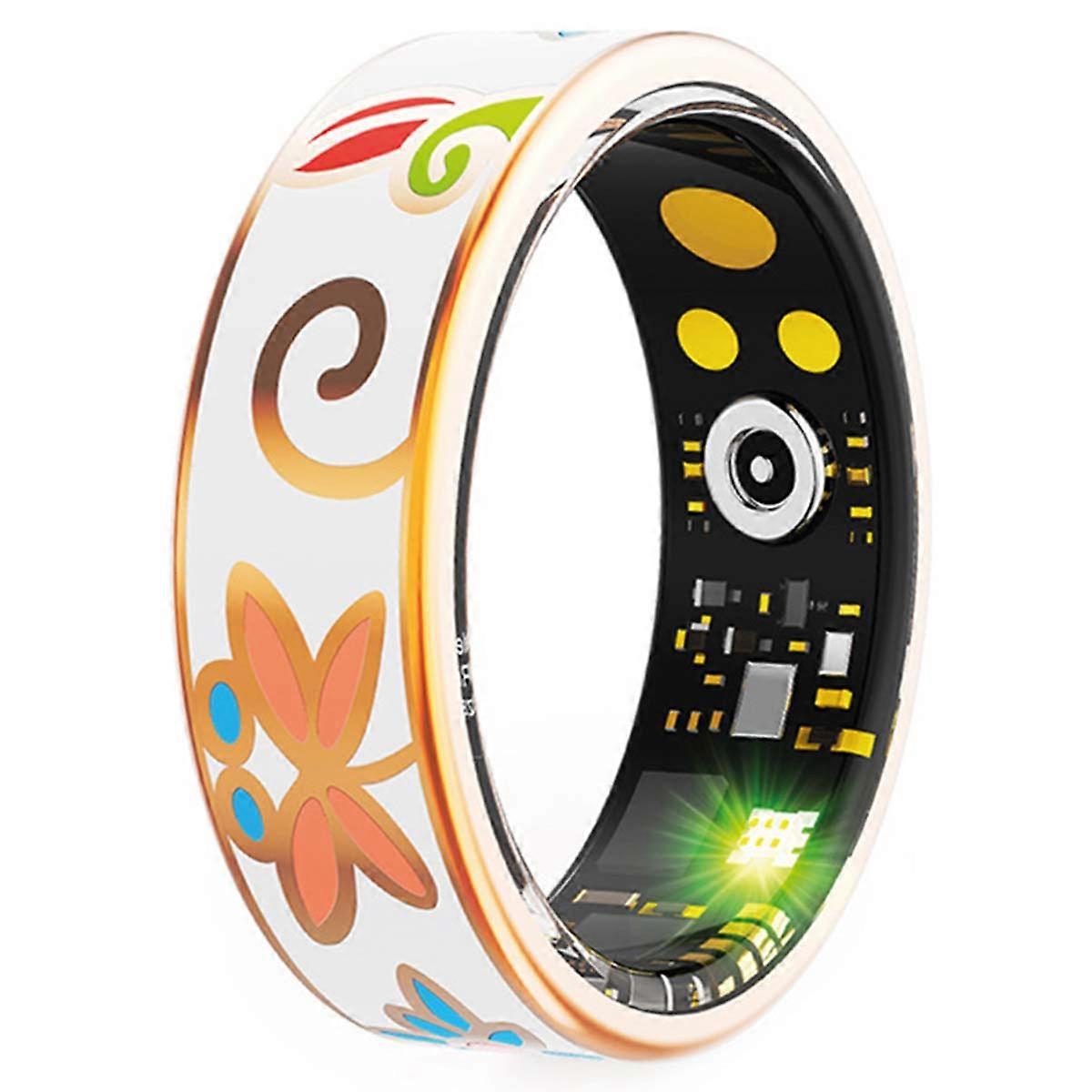 Connected Ring Size 12 Phoenix Model with Floral Pattern and Charging Case