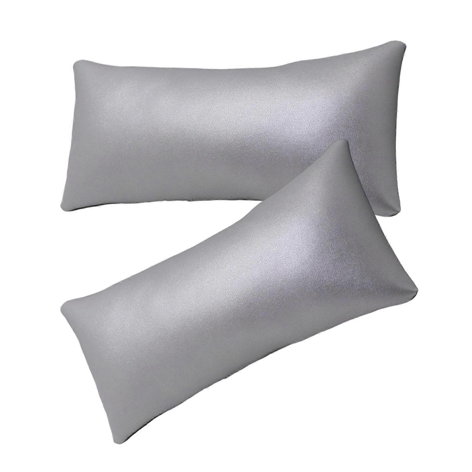 1 Pair Long Watch Display Cushions Bracelet Display Pillows for Jewelry Storage PU Texture Stable Presentation Stand  Silver