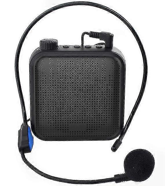 Voice Amplifier with Wired Microphone for Teachers & Tour Guides - Rechargeable PA System (Black - New Arrival)