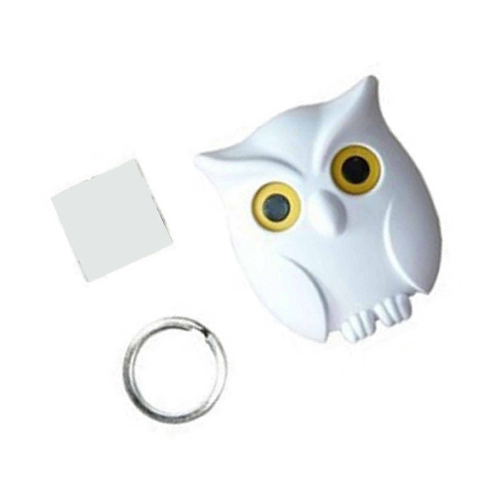 Magnetic Key Hook Convenient Owl Shaped Keyring Rack Storage Solution Self Adhesive Towel Rack Home Decorations  White