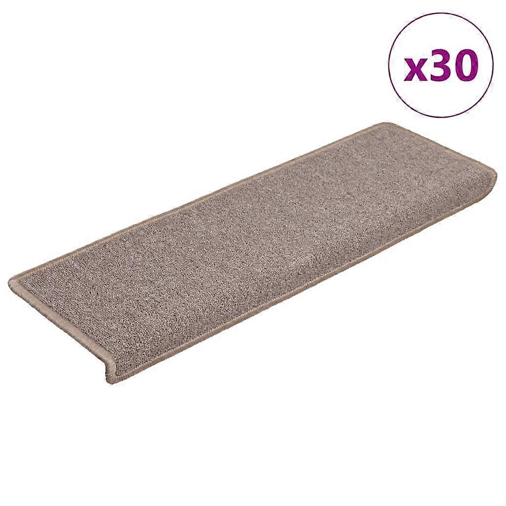 Step mats 30 pcs. 65x21x4 cm Light brown Rectangular border