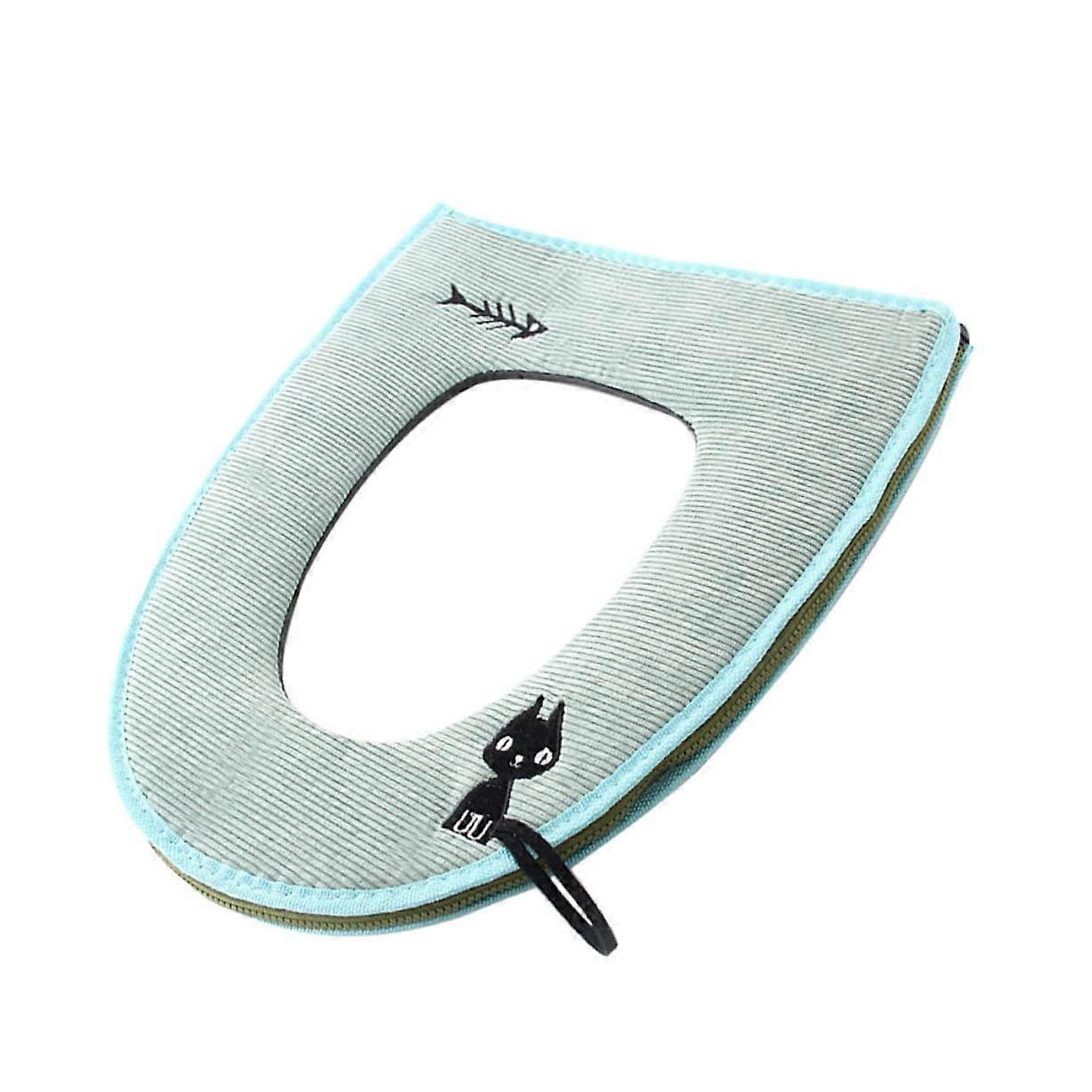 Winter Fluffy Toilet Seat Cover with Handheld Design, Soft Washable Pad for U and O Shape Closestool