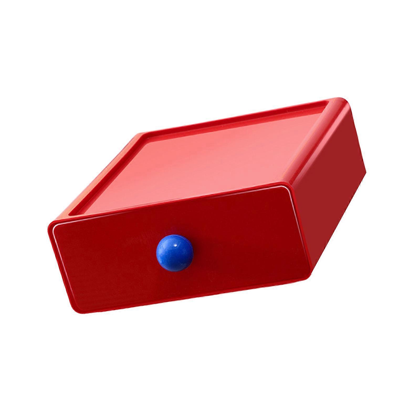 Stackable Plastic Desktop Drawer Box Elegant Makeup Storage Container Large Capacity Stationery Organization Supplies  Red