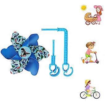 Kinderwagen Windmolen Decoratie, Bloemmotief Stuur Windmolen, Draaiende Decoratie Accessoires voor Fietsen