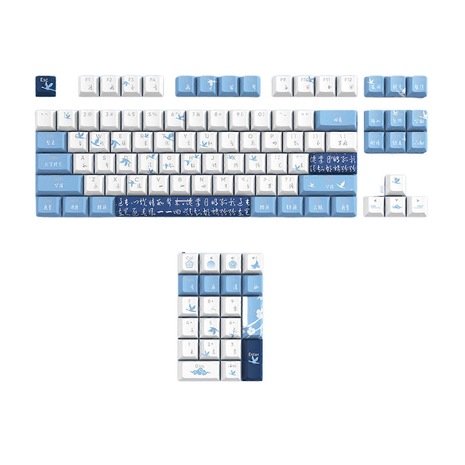 Double Shot PBT Keycaps WildGoose Ancient Style Keycap Set DyeSub Backlit Key caps For Game Mechanical Keyboard Multicolor