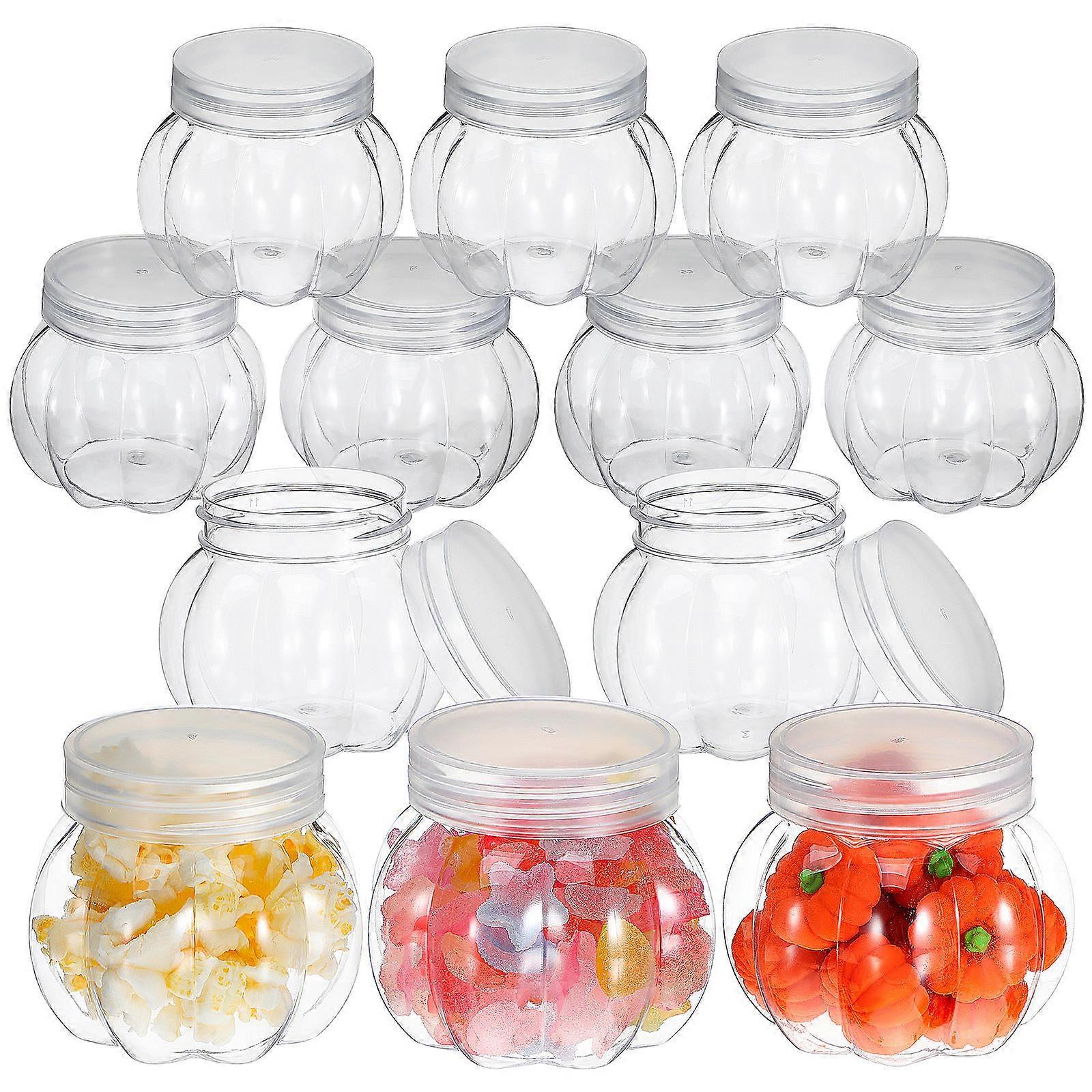 12Pcs Transparent Candy Storage Jar Creative Pumpkin Shaped Jar for Package