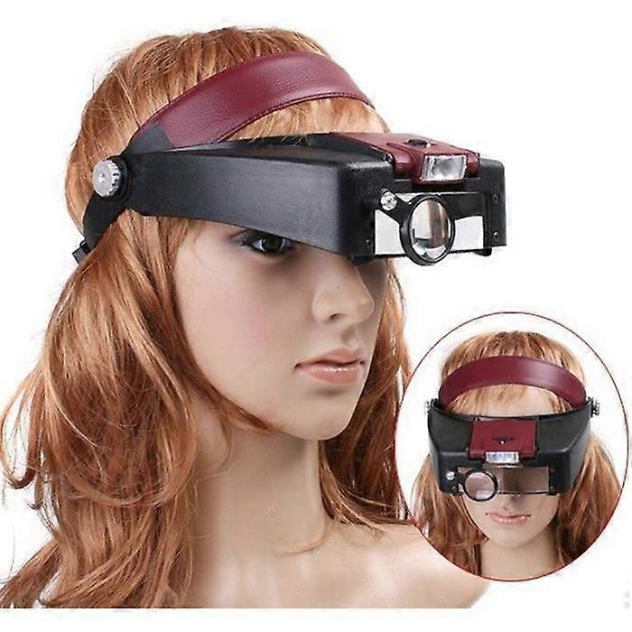 Headband magnifier with 2 LEDs - LIAM ACCESS - Black - 1.5X, 3X, 8.5X, 10X magnification - Adjustable strap