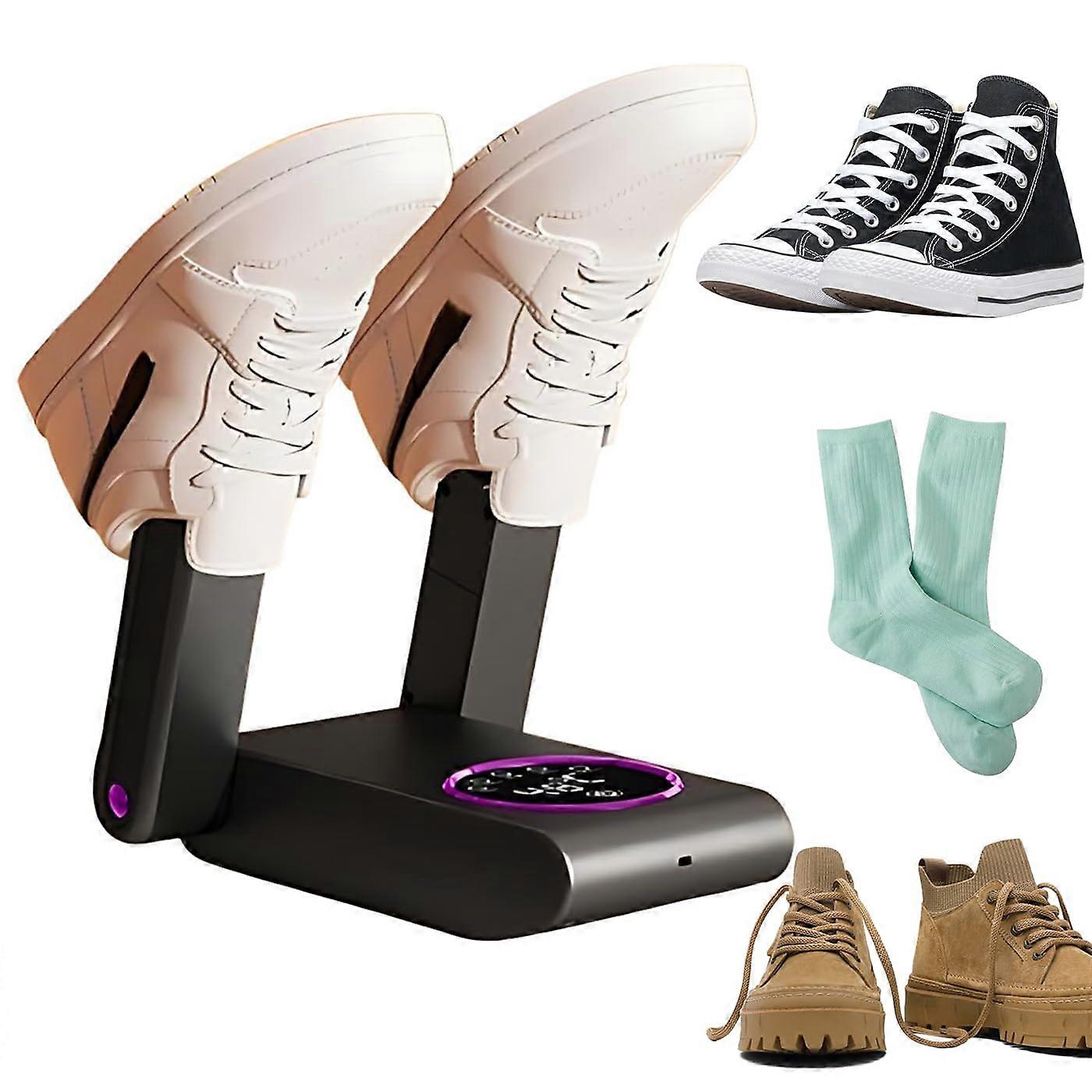 Shoe and Boot Dryer with 120min Timer, 360° Warm Air, 180° Folding Glove Rack, Set of 2