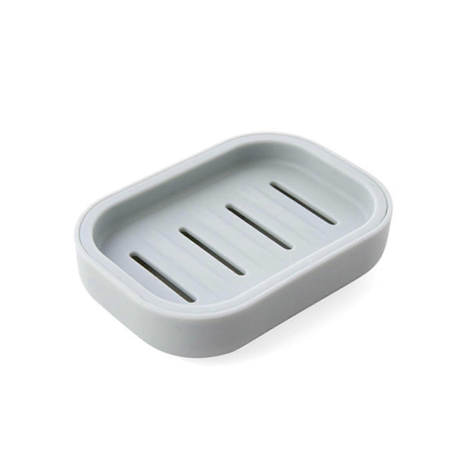 Plastic Soap Dish with Lid for Bathroom or Kitchen, Drainable Container for Bar Soap Storage