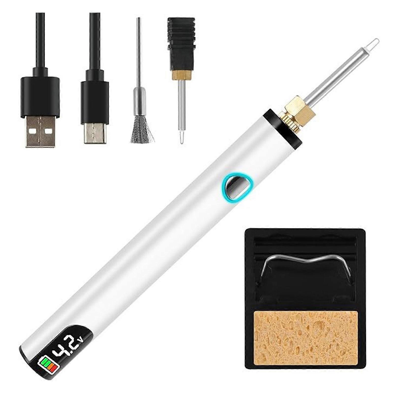 Digital Thread Zapper Tool for Beading and Leather Craft with 3 Adjustable Temperatures from 330 to 450℃ for Projects  White