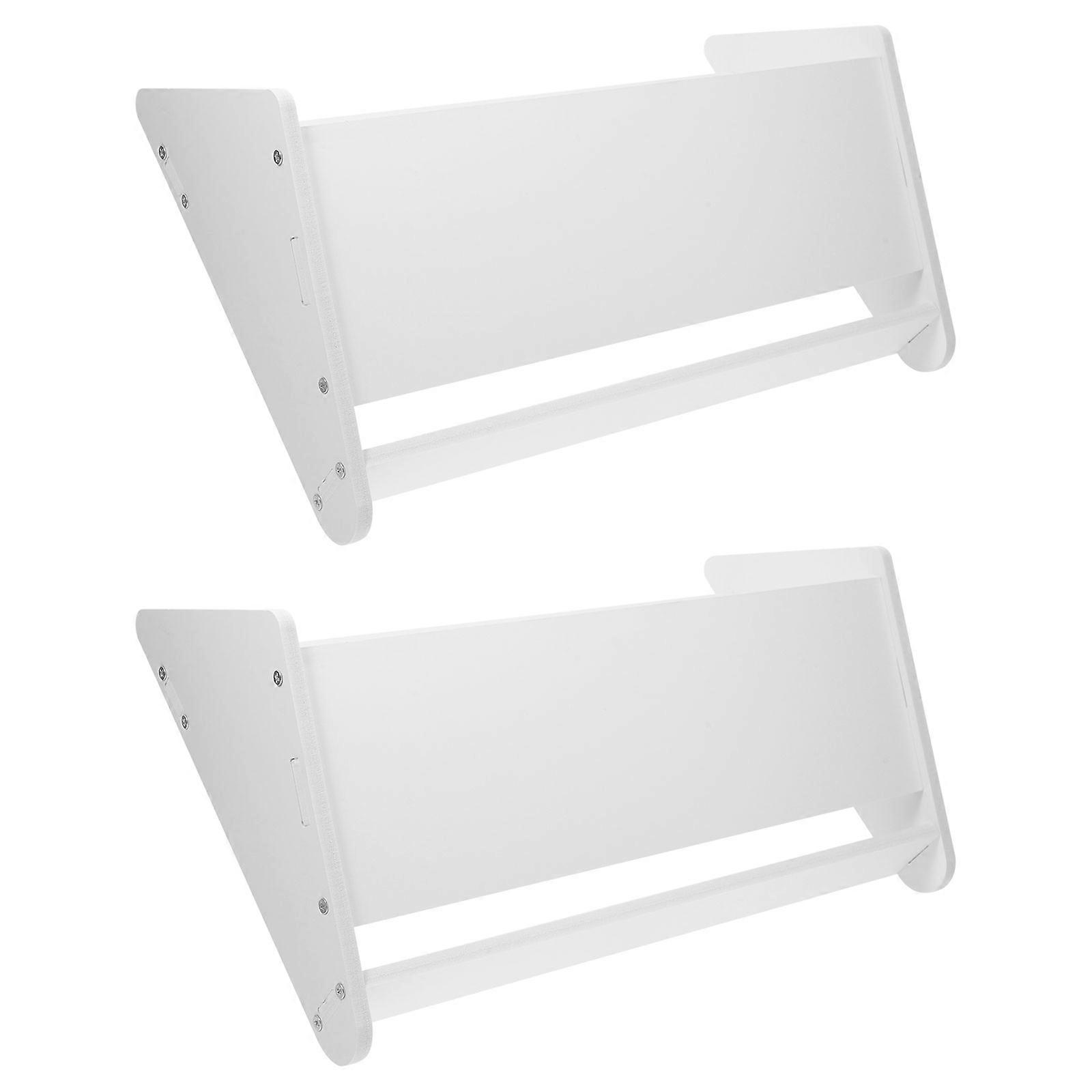 Back Door Shoe Shelf Wall Mounted Slipper Rack for Storage 2Pcs White PVC