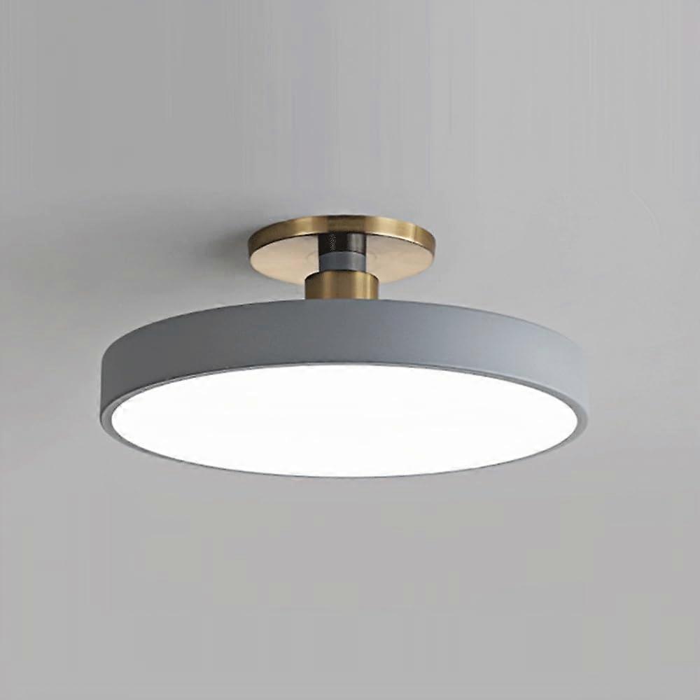 LED Ceiling Light Flush Mount, Macaron Style 50cm Gray, Remote Dimmable WarmtoCool Lighting for Bedroom