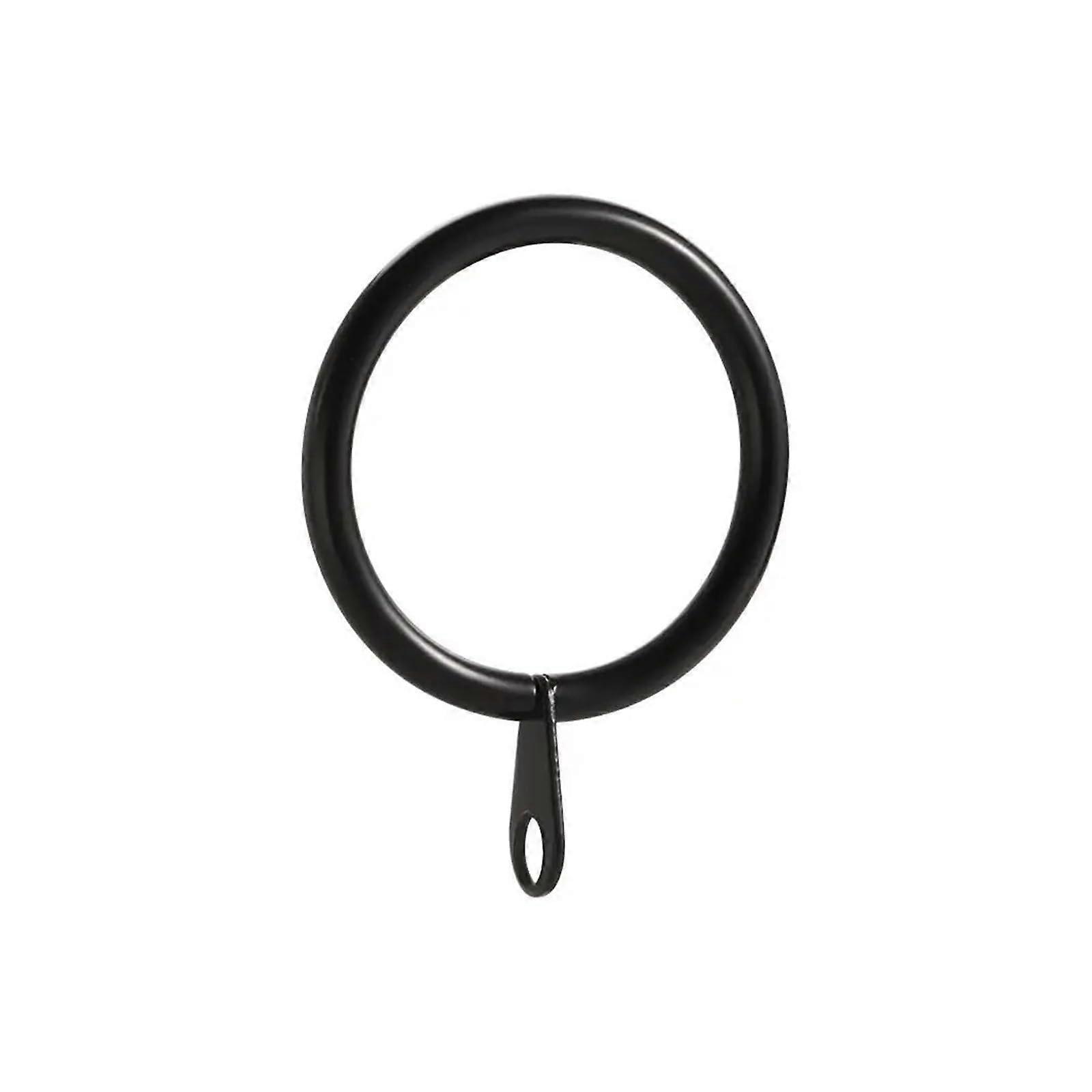 Black Curtain Rings with Hooks 6PCS Smooth Glide Universal Fit for Rods Durable Metal Set