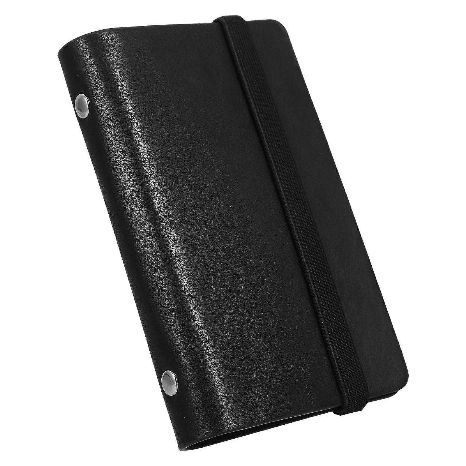 Black PU Small Binder Cover for Office Study Planner 1Set
