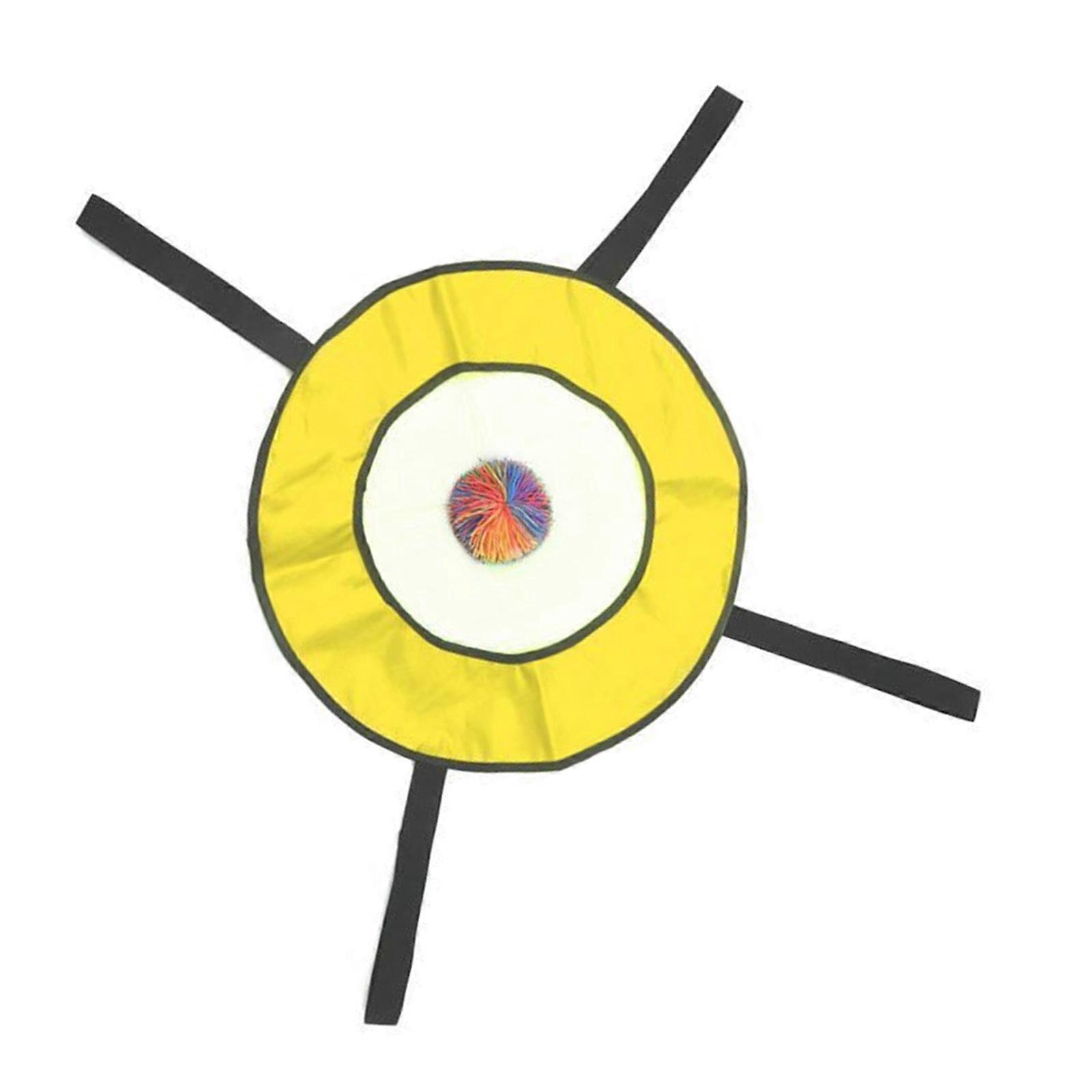 Sac en filet Jouet Attraper et lancer Jeu en plein air Bouncy Disk Catch Game Pelouse Jeu Talonnage Roundnet Game Beach Toy pour Sports Jaune