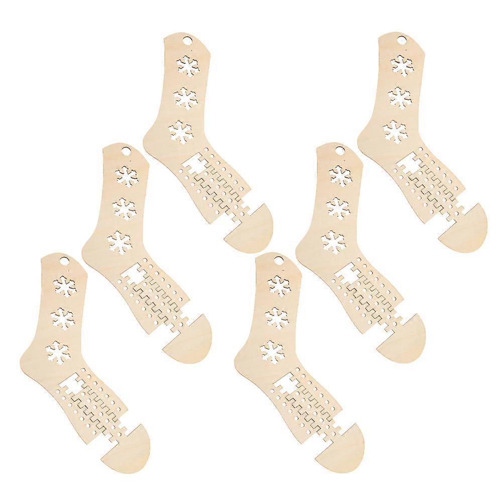 Wooden Sock Knitters Adjustable Sock Blockers for Knitting 6Pcs Set