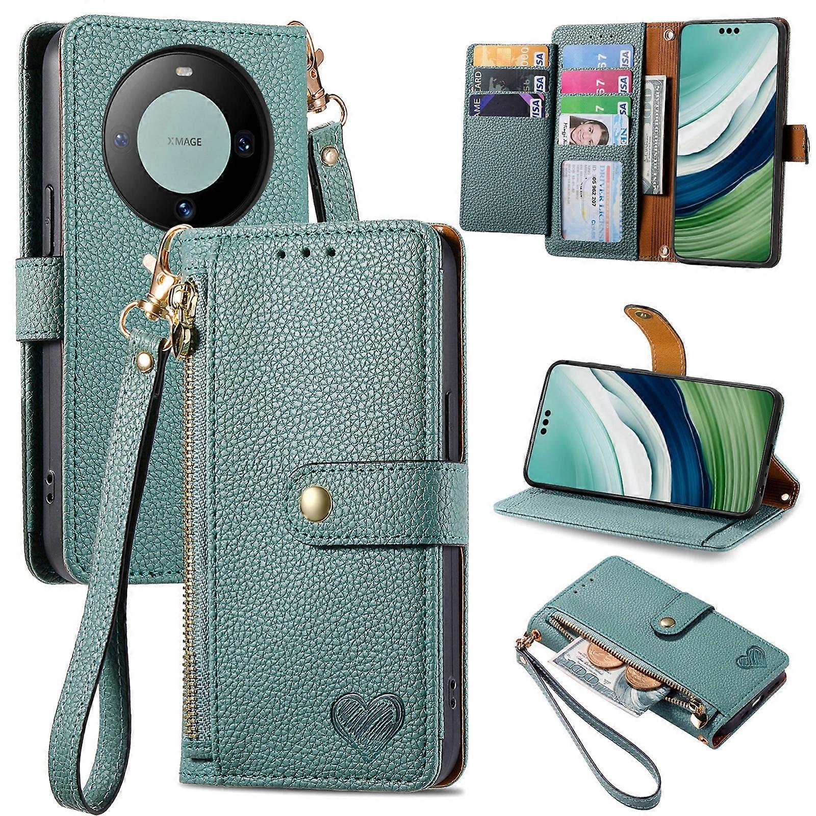 Love Zipper Lany Leather Phone Case