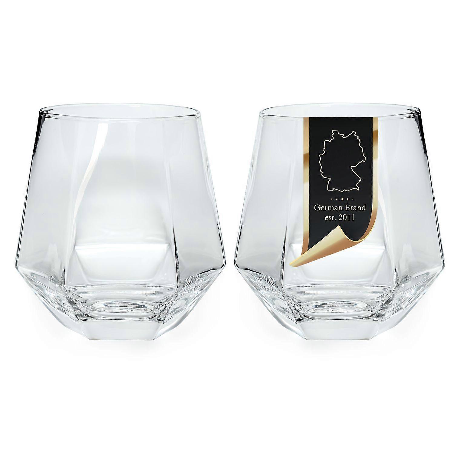 Drinking Glass Water Juice Glasses Set in Hexagon Design 240 ml Dishwasher Safe