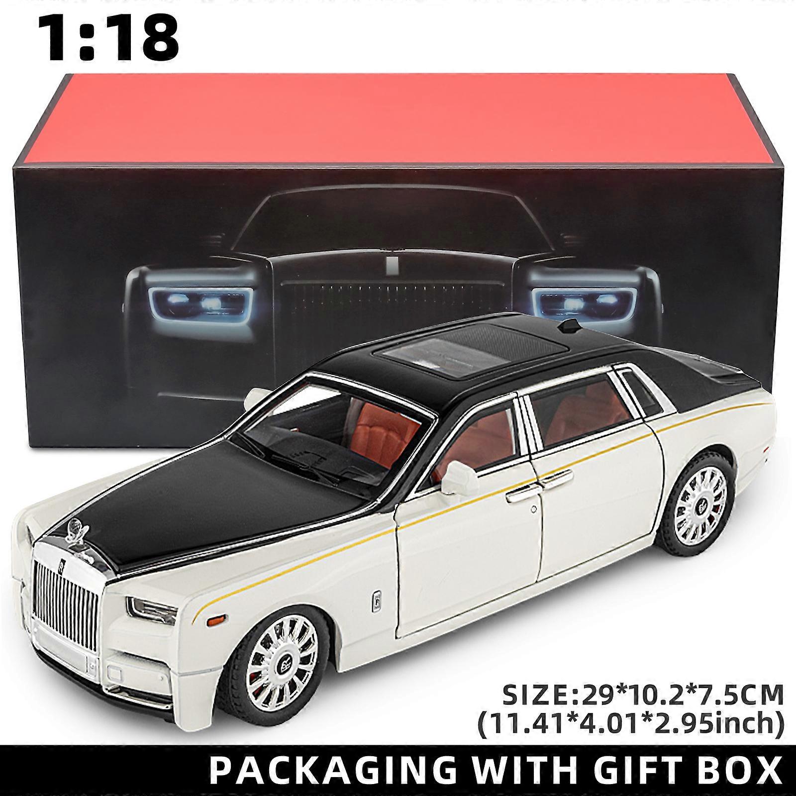 1:18 Rolls-Royce Phantom Model Car, Zinc Alloy Pull Back Toy Diecast Car with Sound and Light, Realistic Modeling Model Toy111