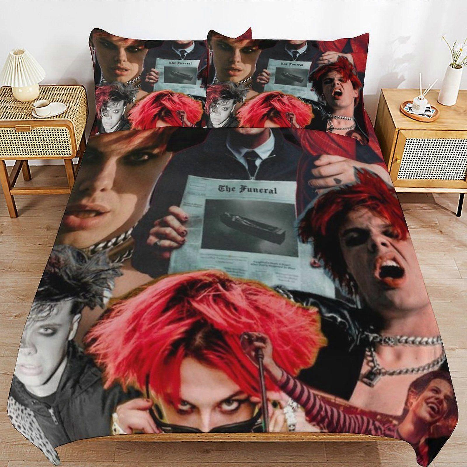 Yungblud Bedding System Smooth Fabric Zipper Closure Comfortable Texture Soft Feel Duvet Cover Sets Pack