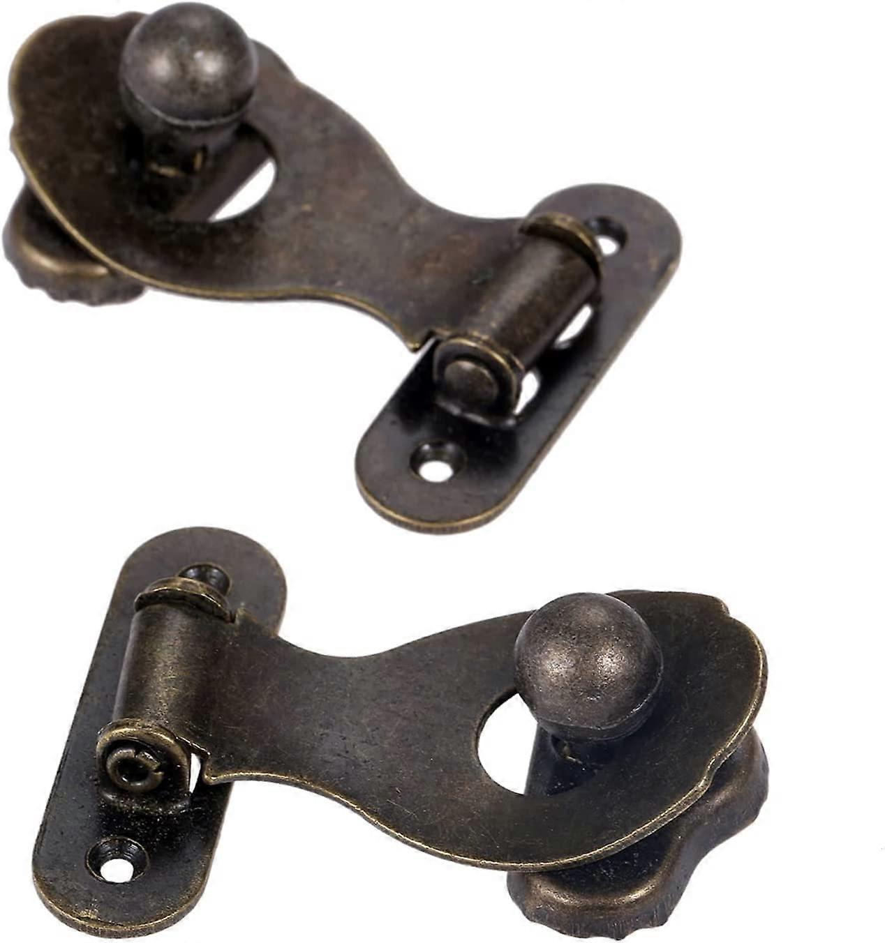 Antique Box Lock with Secure Bolt Closure, 2pcs Vintage Hasp Latch for Wooden Jewelry and Wine Boxes