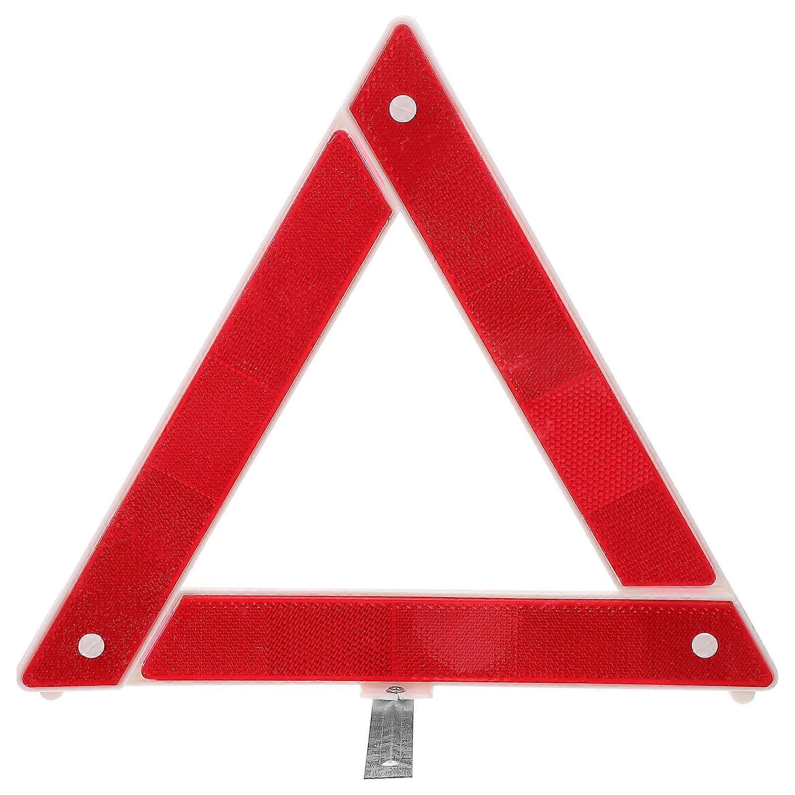 Triangular Reflective Warning Sign for Car Emergency with 2Pcs Foldable Tripod