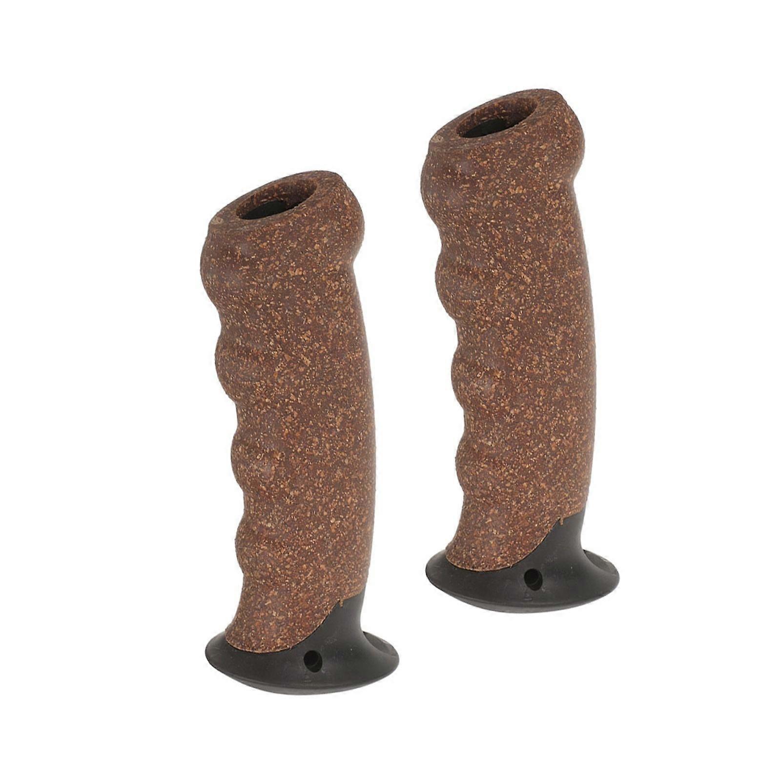 Outdoor Hiking Pole Handle for Replacement 2Pcs Yellow Cork Grip