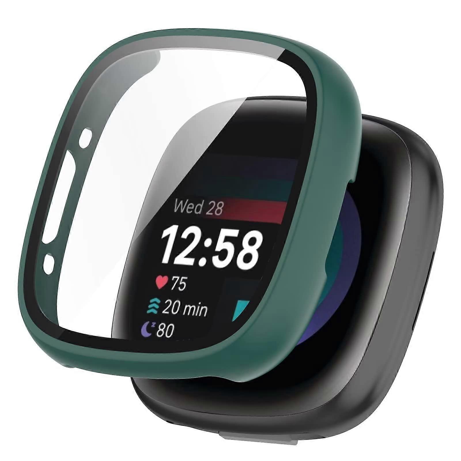 Case for Fitbit Sense 2 with Screen Protector Shock Resistant Full Edge Cover Green